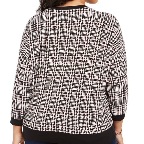 Tommy Hilfiger Banded Houndstooth Blouse Size 1X - Picture 2 of 6